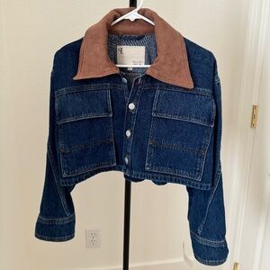 Anthropologie Cropped Denim Jacket Size XS